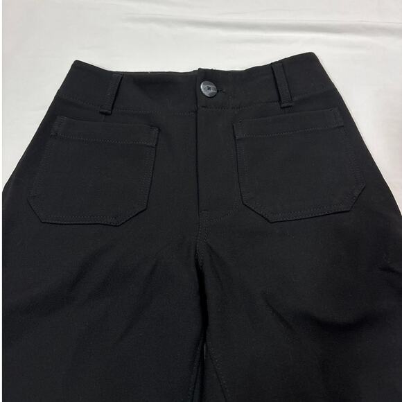 Maeve Anthropologie Colette High-Rise Crop Wide-Leg Pants Black Closet Staple - Picture 4 of 12